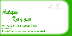 adam korom business card