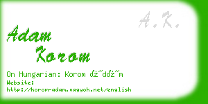 adam korom business card